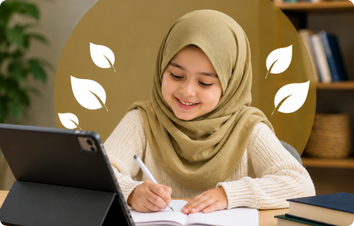 Student studying academic subjects online