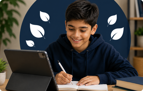 Student studying Islamic education online