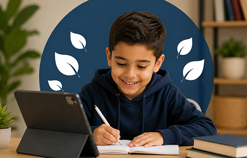 Student studying Islamic education online